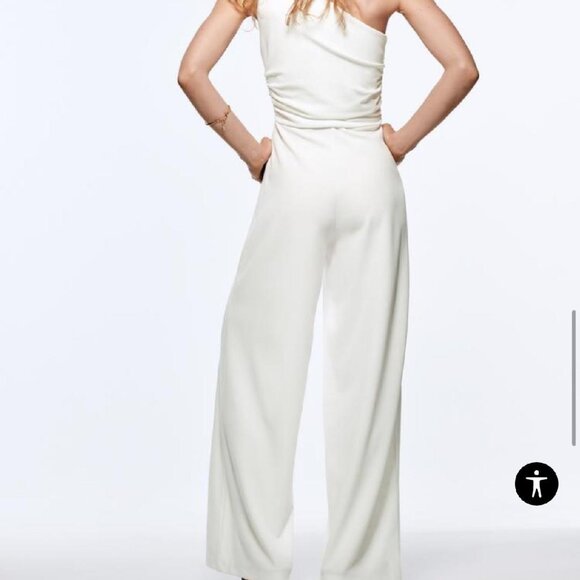 Zara LONG ASYMMETRIC JUMPSUIT (SIZE SMALL) - Picture 6 of 11